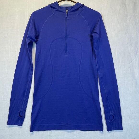 Lululemon Blue Run Dash Half Zip Pullover Long Sleeve Pullover Sweatshirt Size 6 - Picture 1 of 10